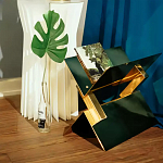 Дизайнерский журнальный стол фигурный золотого цвета Ufuri варинант исполнения - 3 | Loft Concept в Тюмени