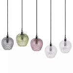 Подвесной светильник каскадный с 5-ю фактурными стеклянными плафонами Cascade with Relief Lampshades варинант исполнения - 2 | Loft Concept в Тюмени