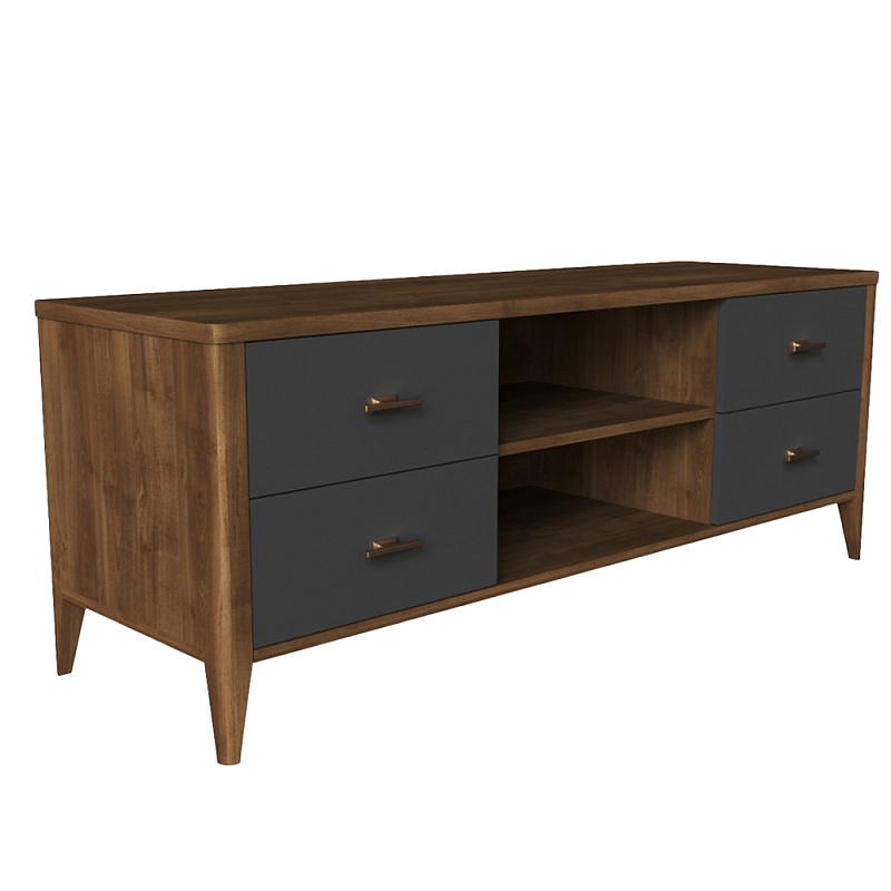 ТВ-тумба с 4 ящиками и полками Tasteful Furniture Антрацит ТВ-тумба с 4 ящиками и полками Tasteful Furniture Антрацит в Тюмени | Loft Concept