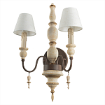 Бра с двумя конусовидными белыми тканевыми абажурами Terrain варинант исполнения - 3 | Loft Concept в Тюмени