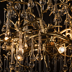 Подвесная люстра в виде ветвей деревьев золотого цвета с прозрачными подвесками-каплями 8 и 14 ламп Droplet Chandelier варинант исполнения - 7 | Loft Concept в Тюмени