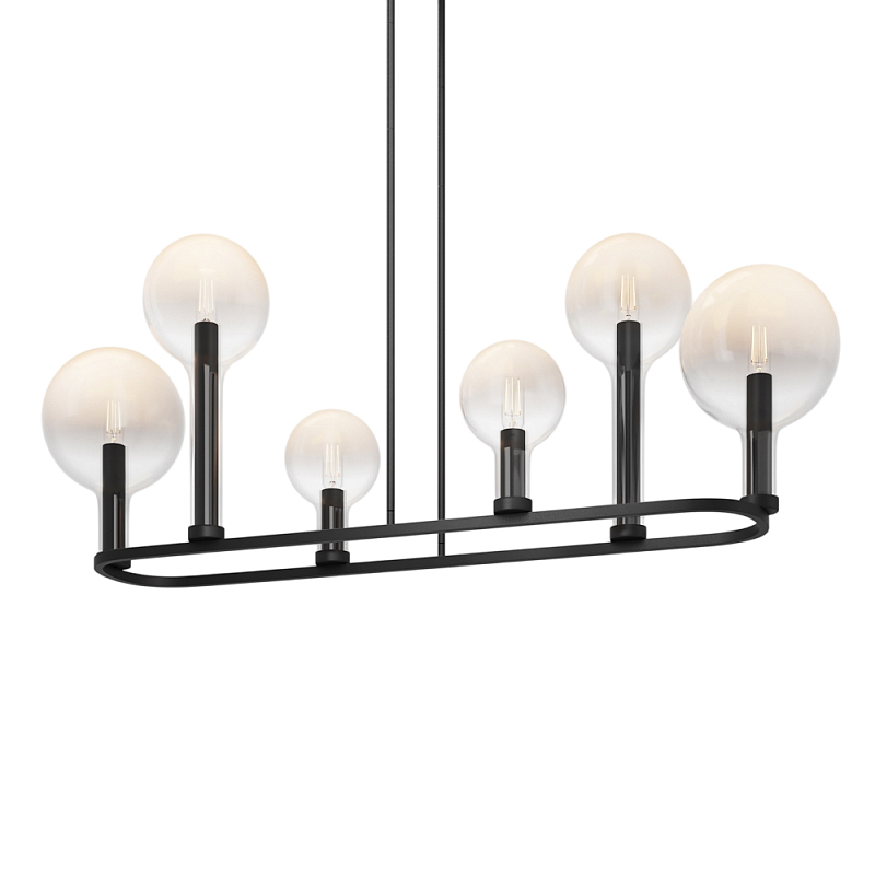 Люстра подвесная Status Е14 Латунь Черный Прозрачное Стекло в Тюмени | Loft Concept 