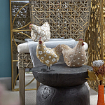 Статуэтка курица с белым цветочным узором и металлическими ножками Rustic Chicken варинант исполнения - 5 | Loft Concept в Тюмени