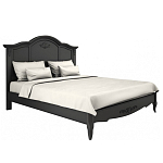 Кровать черная из массива бука с основанием и жестким изголовьем Black Provence варинант исполнения - 1 | Loft Concept в Тюмени