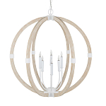 Подвесной светильник из дерева в форме сферы Eco Light варинант исполнения - 3 | Loft Concept в Тюмени