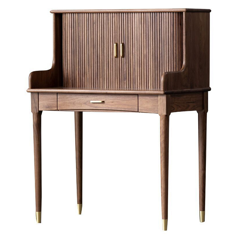 Туалетный стол деревянный с ящиком и зеркалом Moon Walnut Furniture Орех Туалетный стол деревянный с ящиком и зеркалом Moon Walnut Furniture Орех в Тюмени | Loft Concept