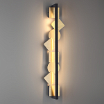 Бра вертикальное черного цвета с золотыми кругами и квадратами Gravyura варинант исполнения - 5 | Loft Concept в Тюмени