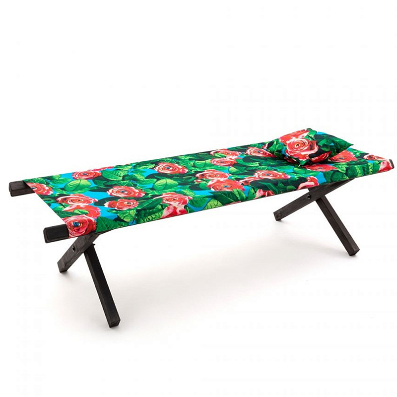 Шезлонг Seletti Poolbed Roses Черный Розовый Зеленый Шезлонг Seletti Poolbed Roses Черный Розовый Зеленый в Тюмени | Loft Concept