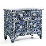 Комод инкрустация костью ORIENTAL Indian синий орнамент варинант исполнения - 2 | Loft Concept в Тюмени