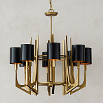 Люстра с 8-ю черными цилиндрическими плафонами Stylistic Lines варинант исполнения - 2 | Loft Concept в Тюмени