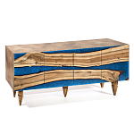 Стильный Буфет лофт 4 двери Cabinet Crimson River фасад эпоксидная смола  варинант исполнения - 2 | Loft Concept в Тюмени