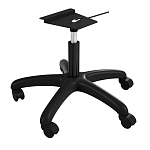 Стул пластиковый красного цвета на колесиках с подъемно-поворотным механизмом Eames Red варинант исполнения - 3 | Loft Concept в Тюмени