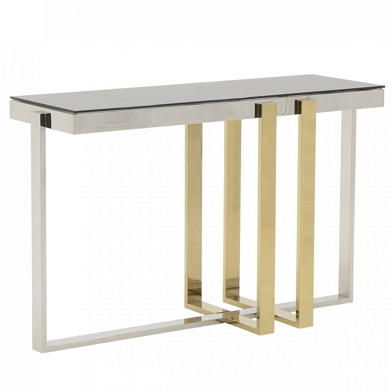 Консоль Geometry Console Черный Глянцевое золото Нержавеющая сталь Консоль Geometry Console Черный Глянцевое золото Нержавеющая сталь в Тюмени | Loft Concept