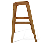 Барный стул со спинкой и подлокотниками на 4-х деревянных ножках Кремовый Велюр Ava Charm варинант исполнения - 6 | Loft Concept в Тюмени