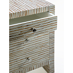 Тумбочка прикроватная Bogense Bone Inlay Bedside Beige варинант исполнения - 2 | Loft Concept в Тюмени