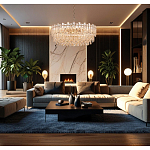 Круглая люстра с хрустальными подвесками на золотистом каркасе Gorgeous Crystal Light варинант исполнения - 12 | Loft Concept в Тюмени