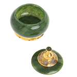 Икорница с крышкой с гравировкой из натурального камня Нефрит Decorative Cavair Dishes варинант исполнения - 2 | Loft Concept в Тюмени