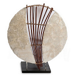 Настольная лампа из перламутра и дерева на подставке Indonesian Shell Sail варинант исполнения - 1 | Loft Concept в Тюмени