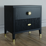 Тумба прикроватная с двумя ящиками Elsa Dreams Black варинант исполнения - 1 | Loft Concept в Тюмени