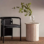 Дизайнерский журнальный стол круглый с фактурным основанием Kibul варинант исполнения - 1 | Loft Concept в Тюмени