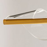 Люстра линейная золотистого цвета с двумя прозрачными волнистыми элементами Wave Line варинант исполнения - 10 | Loft Concept в Тюмени