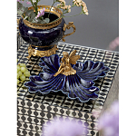 Менажница темно-синяя фарфоровая с бронзовой фигуркой ангела Eden Garden варинант исполнения - 2 | Loft Concept в Тюмени