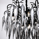 Люстра со стеклянными подвесками дымчатого цвета Ambre Glass Chandelier 80 варинант исполнения - 2 | Loft Concept в Тюмени