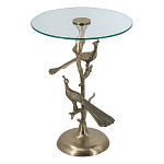 Столик с круглой стеклянной столешницей и корпусом в виде двух павлинов на ветке Table Two Peacocks варинант исполнения - 1 | Loft Concept в Тюмени