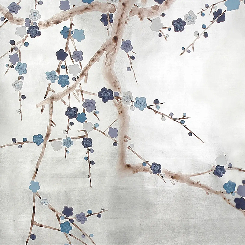 Обои ручная роспись Plum Blossom Hokusai on Tarnished Silver gilded paper Обои ручная роспись Plum Blossom Hokusai on Tarnished Silver gilded paper в Тюмени | Loft Concept