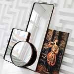 Зеркало овальное в металлической раме с кожаной отделкой Loft in Reflection варинант исполнения - 4 | Loft Concept в Тюмени