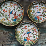 Комплект из 3-х подносов из металла в стиле Шинуазри Chinoiserie Flower варинант исполнения - 2 | Loft Concept в Тюмени