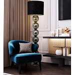 Торшер с основанием в виде металлических сфер Balance Floor Lamp Black варинант исполнения - 4 | Loft Concept в Тюмени