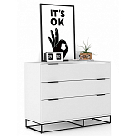 Комод белый с 3-мя ящиками Strict Lines  варинант исполнения - 2 | Loft Concept в Тюмени