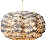 Круглая люстра волнистой формы декорированная бусами Blue White Stripes Wavy Chandelier варинант исполнения - 1 | Loft Concept в Тюмени