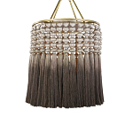 Люстра плетеная с кисточками на золотистом каркасе Boho Tassel Chandelier варинант исполнения - 1 | Loft Concept в Тюмени