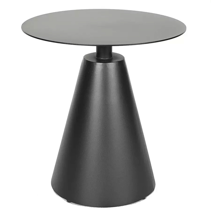 Кофейный столик с круглой столешницей на конусообразном основании Welded Aluminum Table Черный Бежевый Кофейный столик с круглой столешницей на конусообразном основании Welded Aluminum Table Черный Бежевый в Тюмени | Loft Concept