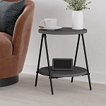 Стол приставной с 2-мя круглыми столешницами цвета антрацит ESSEL SIDE TABLE ANTHRACITE варинант исполнения - 4 | Loft Concept в Тюмени