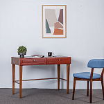 Стол письменный из массива бука с 2-мя ящиками красный Wenge Light варинант исполнения - 5 | Loft Concept в Тюмени