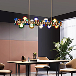 Люстра золотая с цветными плафонами и декором Colorful Ball Candy Crystal варинант исполнения - 1 | Loft Concept в Тюмени