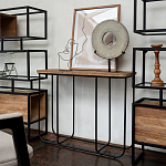 Консоль с деревянной столешницей Lyon Wood Metal Console варинант исполнения - 2 | Loft Concept в Тюмени