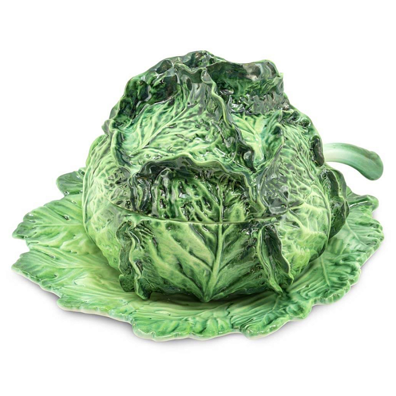 Супница SOUP BOWL CABBAGE W/PLATE D25 Зеленый Супница SOUP BOWL CABBAGE W/PLATE D25 Зеленый в Тюмени | Loft Concept