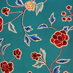 Обои с вышивкой ручной работы Flora Rio colourway on Liso Pine wool sateen варинант исполнения - 3 | Loft Concept в Тюмени