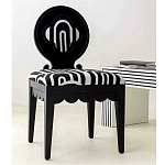 Дизайнерский стул с круглой деревянной спинкой Black and White Clover варинант исполнения - 5 | Loft Concept в Тюмени