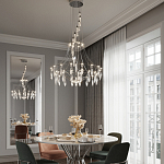 Люстра подвесная из металла с хрустальными прозрачными подвесками Quasar 81 варинант исполнения - 12 | Loft Concept в Тюмени