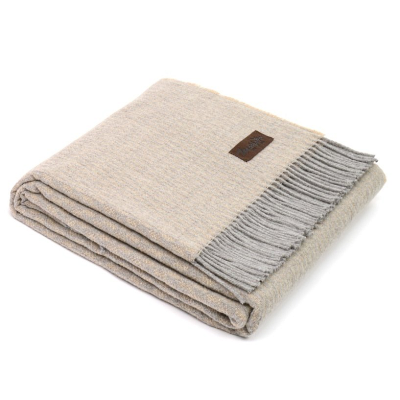 Плед GRIFONE 0004 Marzotto Бежево-серый в Тюмени | Loft Concept 