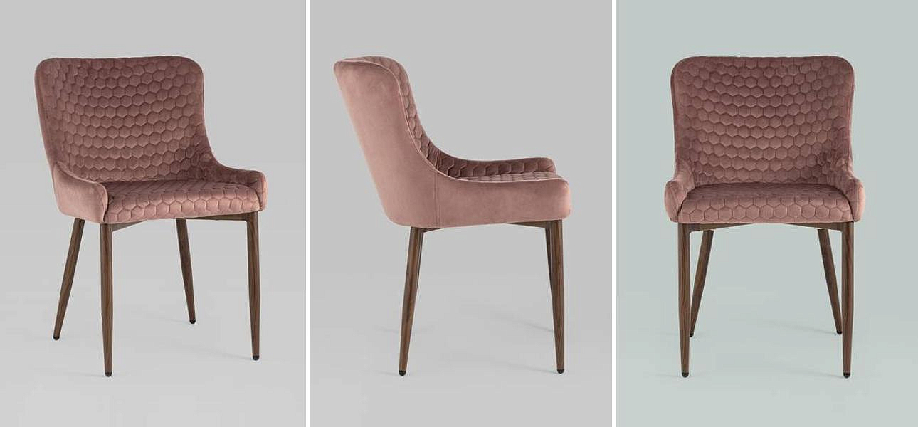 Стул Stitch Honey Chair Пыльно-Розовый Велюр Стул Stitch Honey Chair Пыльно-Розовый Велюр - Loft-Concept в Тюмени