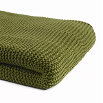 Плед из хлопка жемчужной вязки оливкового цвета Waffle Comfort варинант исполнения - 2 | Loft Concept в Тюмени