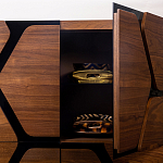 Высокий комод с узором из шпона на фасаде Sahara варинант исполнения - 4 | Loft Concept в Тюмени