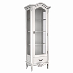 Витрина белая однодверная из массива бука с 4-мя полками и ящиком White Provence варинант исполнения - 1 | Loft Concept в Тюмени