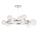 Люстра круглая подвесная с 15-ю прозрачными шарообразными плафонами из стекла Iona chandelier варинант исполнения - 5 | Loft Concept в Тюмени
